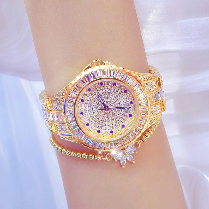 Diamond-inlaid Women Chain Watch - Elegant Jewelry - Gold 3