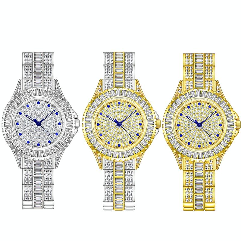 Diamond-inlaid Women Chain Watch - Elegant Jewelry - Gold 4