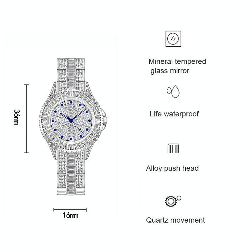 Diamond-inlaid Women Chain Watch - Elegant Jewelry - Gold 5