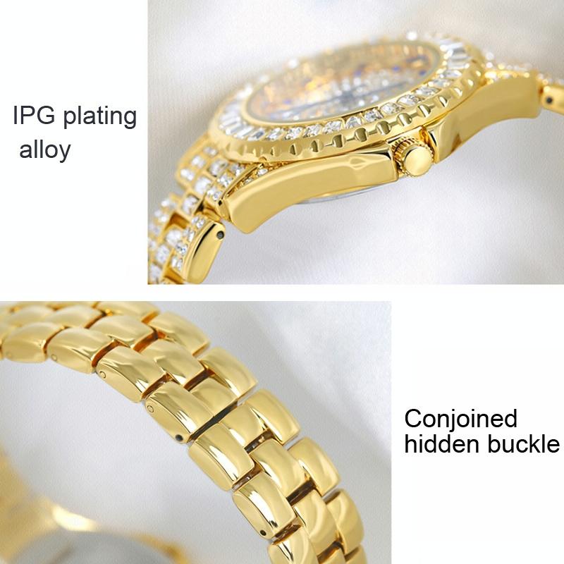 Diamond-inlaid Women Chain Watch - Elegant Jewelry - Gold 6