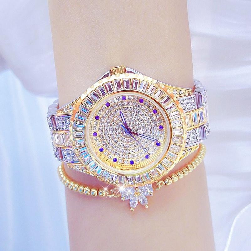 Diamond-inlaid Women Chain Watch - Elegant Jewelry - Gold 11