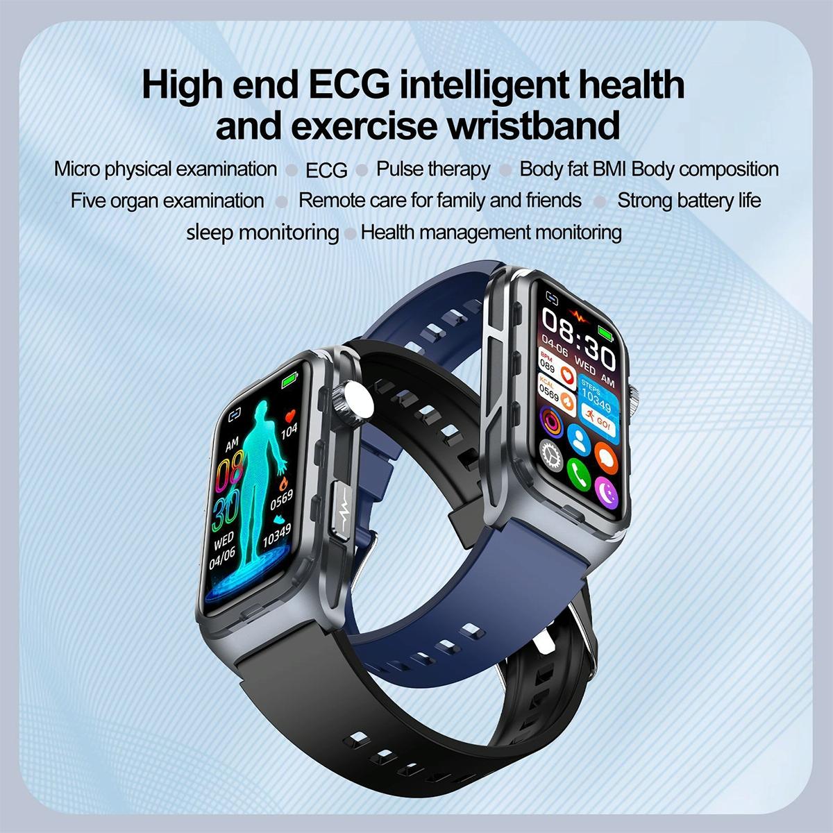 Waterproof Ecg Smart Watch For Health Monitoring - Ip68 - Blue 3