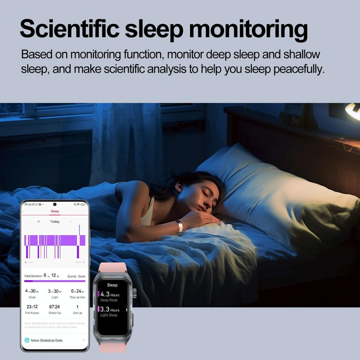 Waterproof Ecg Smart Watch For Health Monitoring - Ip68 - Blue 10