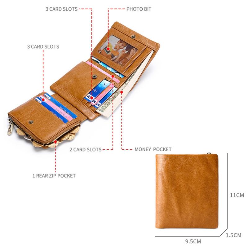 Men Rfid Leather Tri-fold Wallet - Genuine Leather - Brown 4