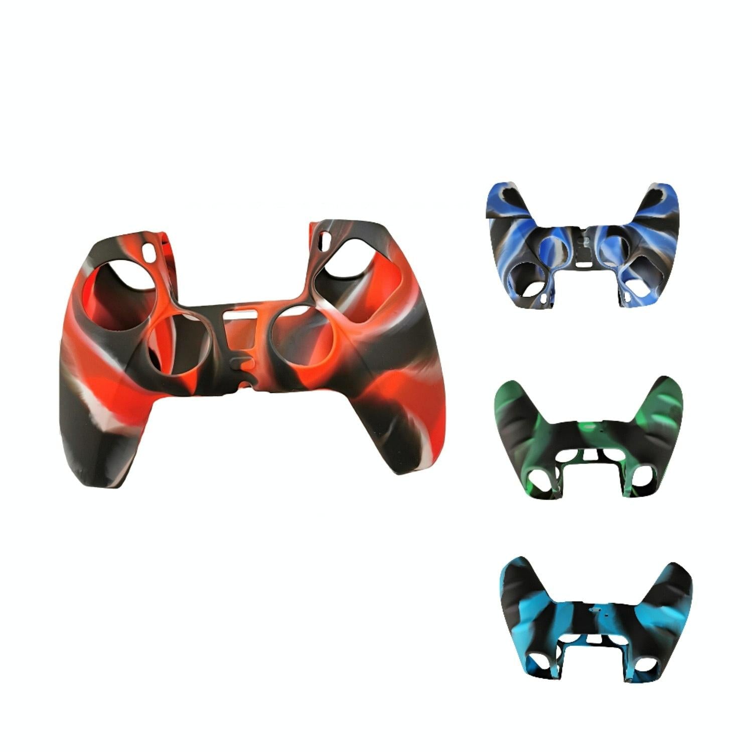 2-pack Non-slip Silicone Handle Covers for Ps5 Controllers - Black Blue 6