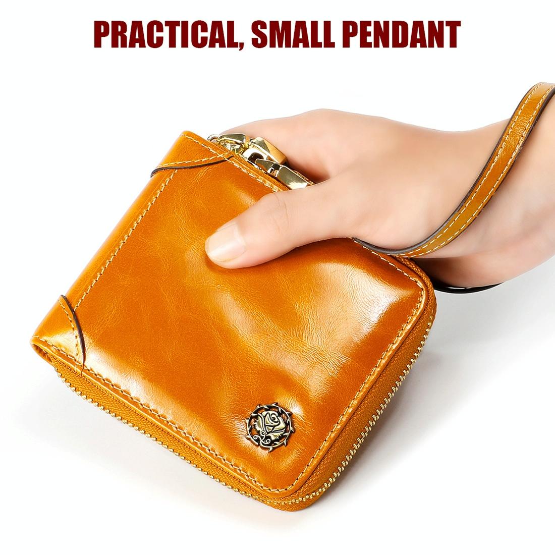Rfid Leather Wallet with Lanyard - Multi-functional - Wine Red 8