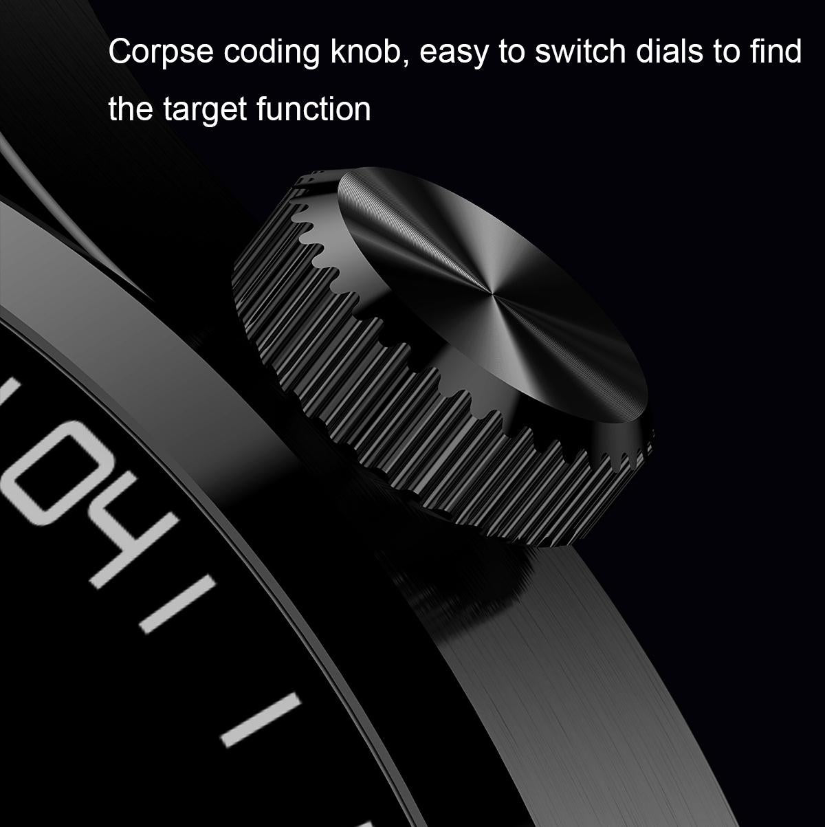 1.32 Inch Heart Rate Detection Smart Watch - Black + Leather 6