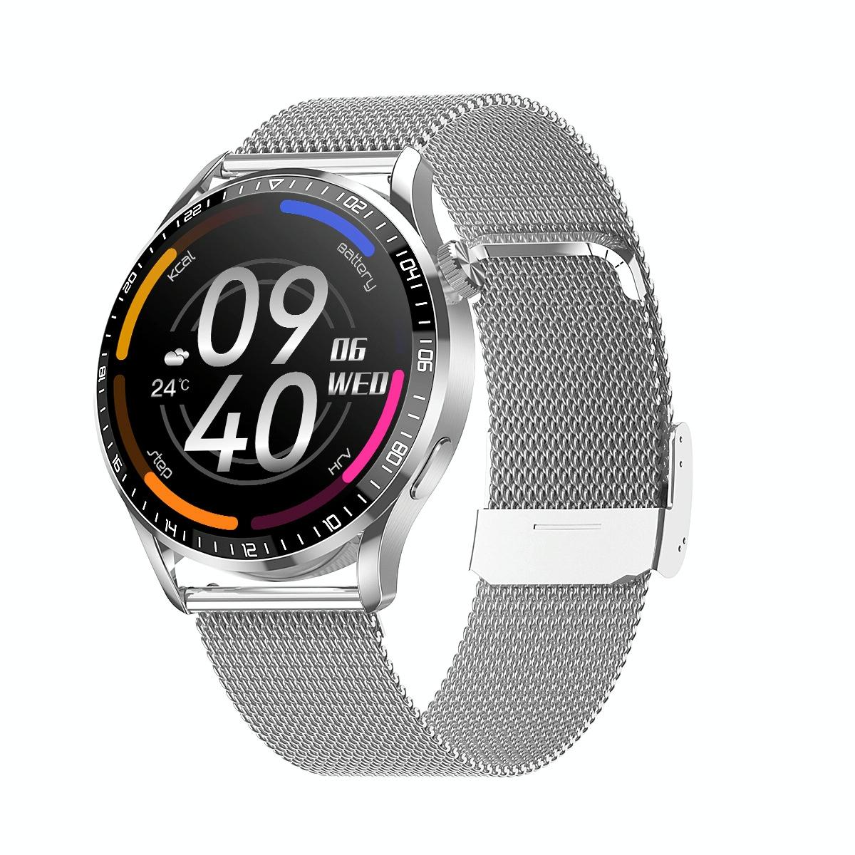 1.32 Inch Heart Rate Detection Smart Watch - Black + Leather 12