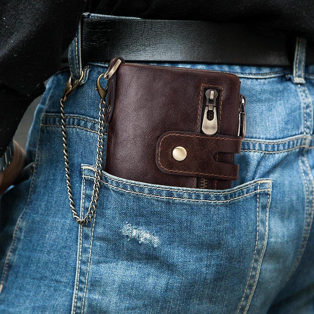 Men Rfid Leather Tri-fold Wallet - Secure & Stylish - Black 7