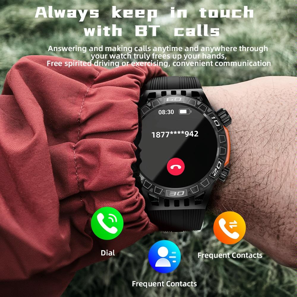 1.46 Inch Ip68 Waterproof Sos Flashlight Bluetooth Smart Watch - Blue 12