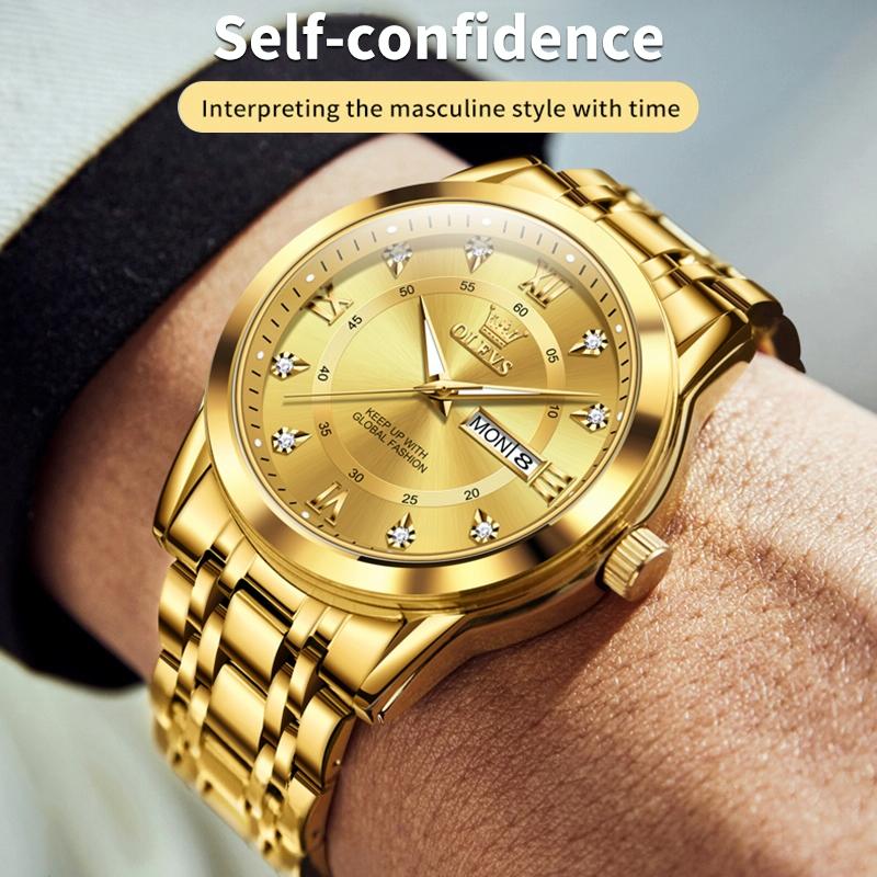Waterproof Luminous Quartz Watch for Men - Business Style - White + Gold 10