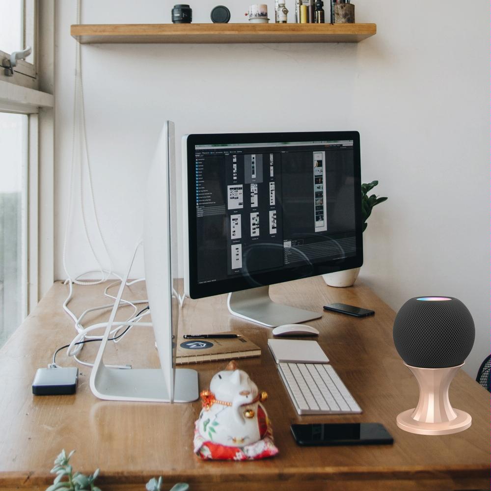 Desktop Speaker Bracket for Apple Home Pod Mini - Rose Gold 6