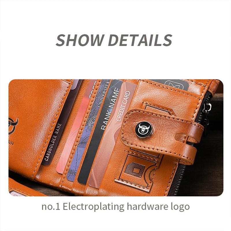 Rfid-protected Cowhide Wallet - Secure & Stylish - Yellow 3