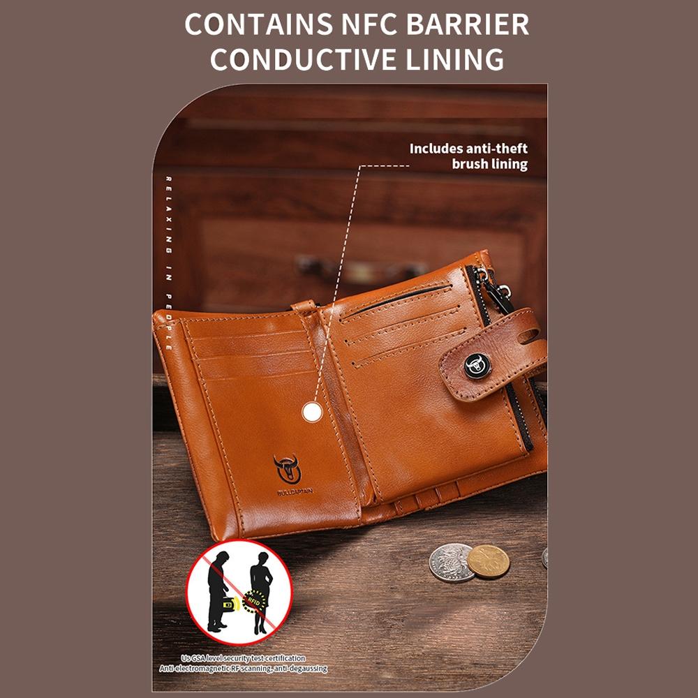 Rfid-protected Cowhide Wallet - Secure & Stylish - Yellow 6