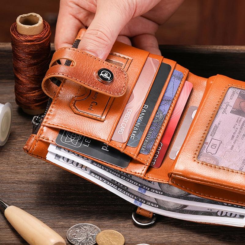 Rfid-protected Cowhide Wallet - Secure & Stylish - Yellow 7