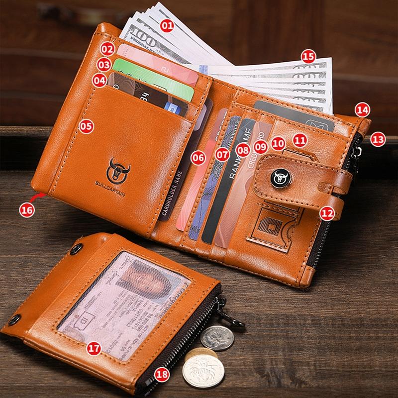 Rfid-protected Cowhide Wallet - Secure & Stylish - Yellow 8