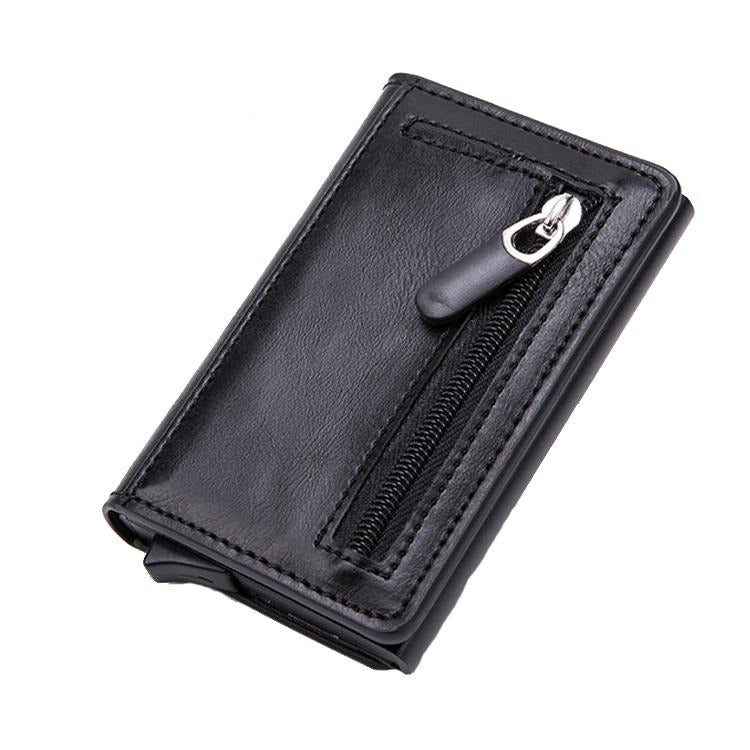 Stainless Steel Rfid Credit Card Holder - Compact Design - Carbon Fiber Black 11