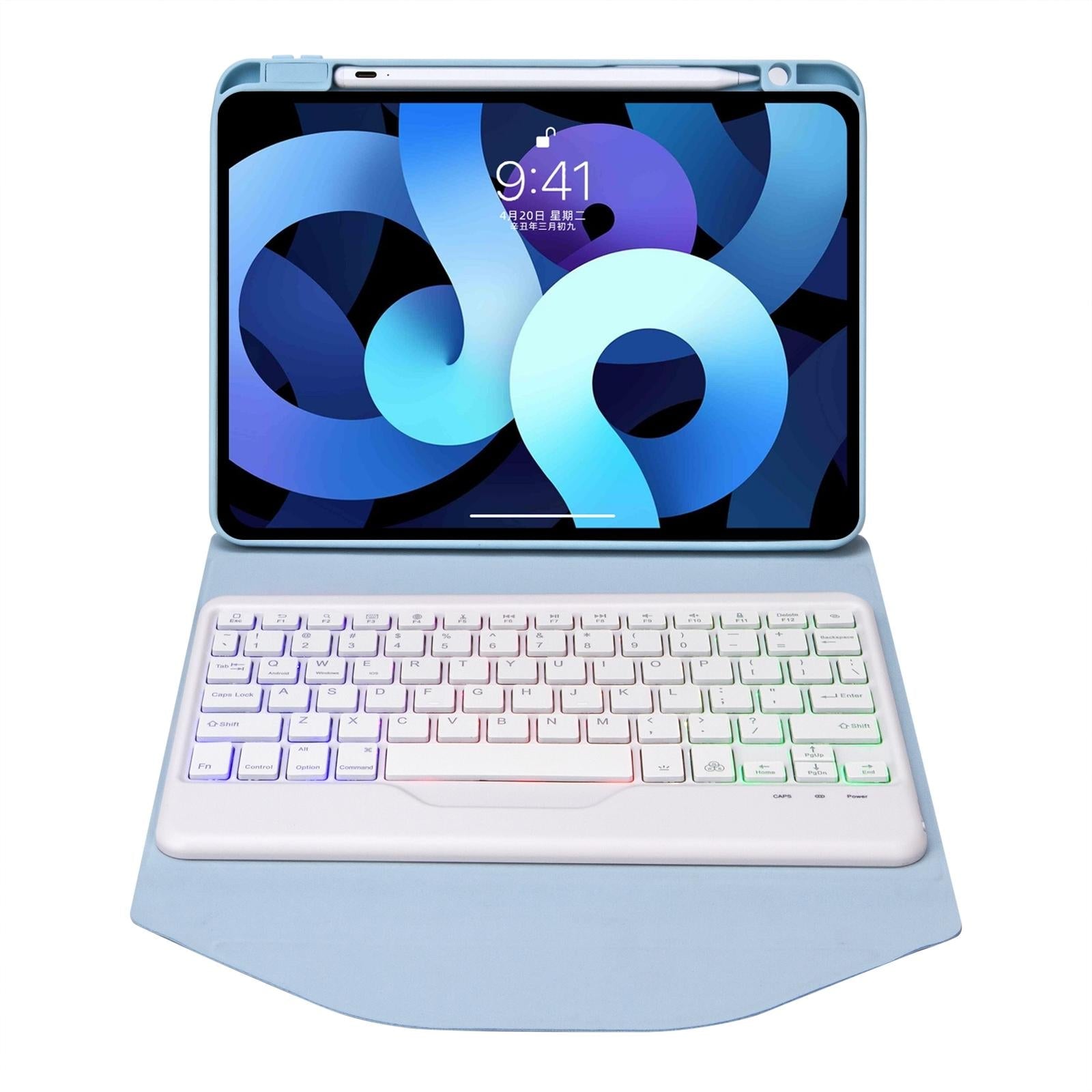 Bluetooth Keyboard Leather Case For Ipad Pro 11 - Backlit With Pen Slot - Green 13
