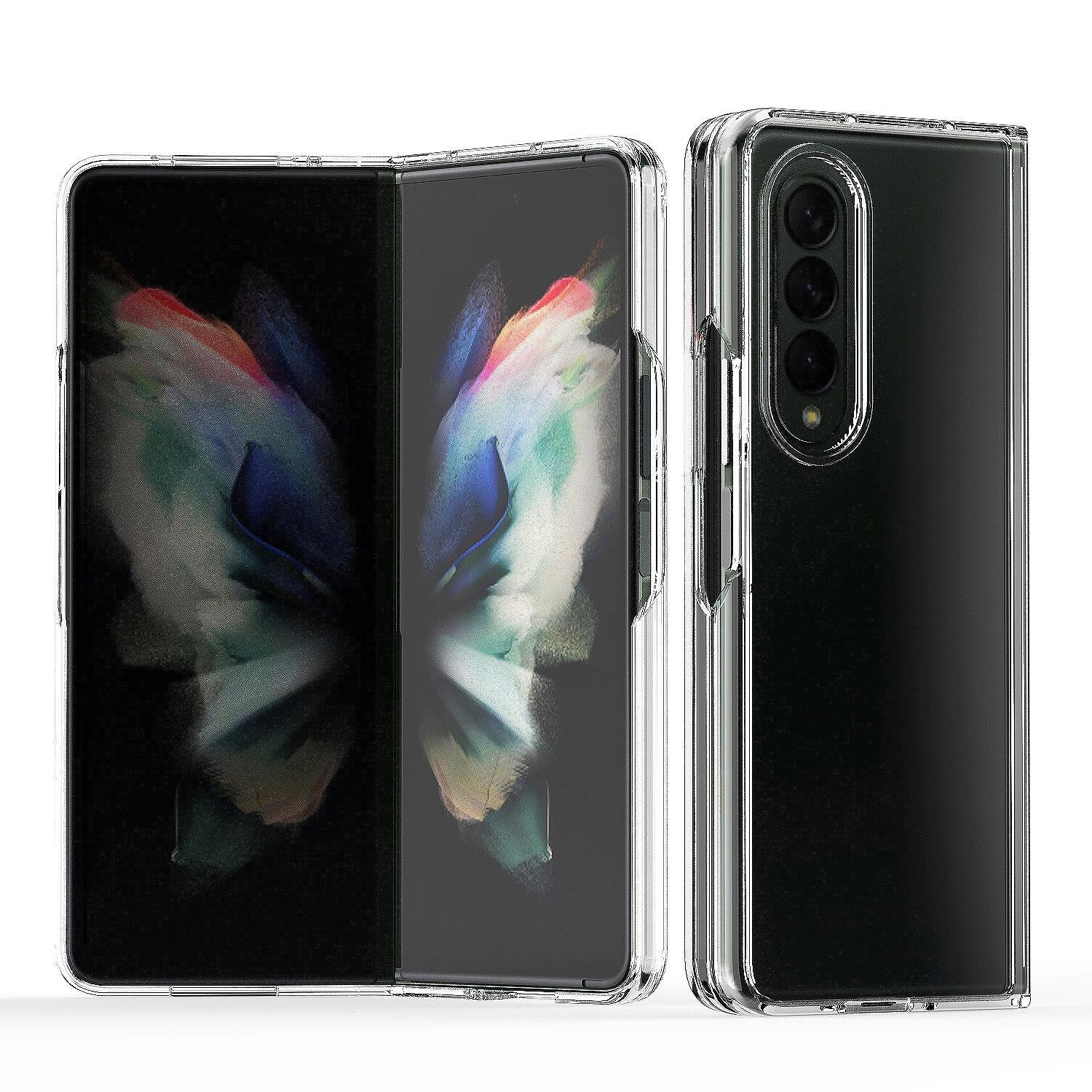For Samsung Galaxy Z Fold4 5G Clear Acrylic Tpu Phone Case - Purple 14