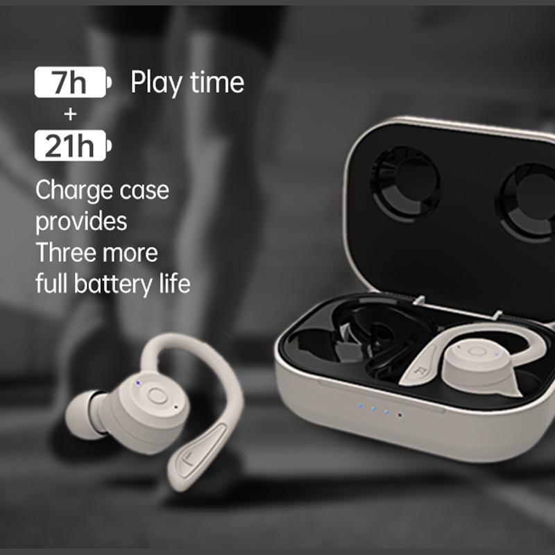 Waterproof T20 Tws Bluetooth Earphones with Charging Box and Noise-cancelling Hooks - Orange 6