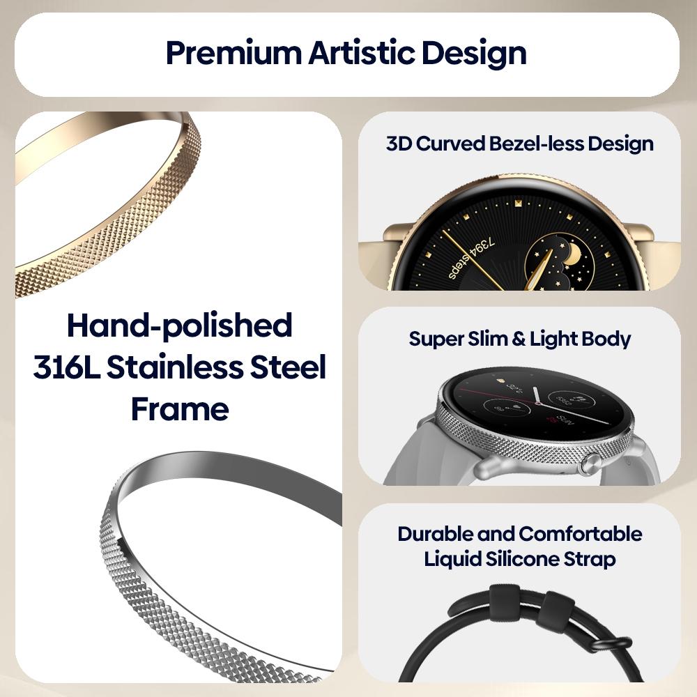 1.43 Inch Screen Voice Calling Smart Watch Support Heart Rate / Blood Pressure / Blood Oxygen - Gold 6