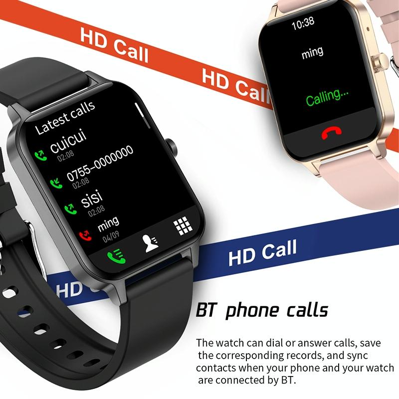1.69 Inch Ips Touch Screen Ip68 Waterproof Smart Watch Support Sleep Monitoring / Heart Rate Monitoring / Bluetooth Call / Body Temperature Monitoring - Blue 5
