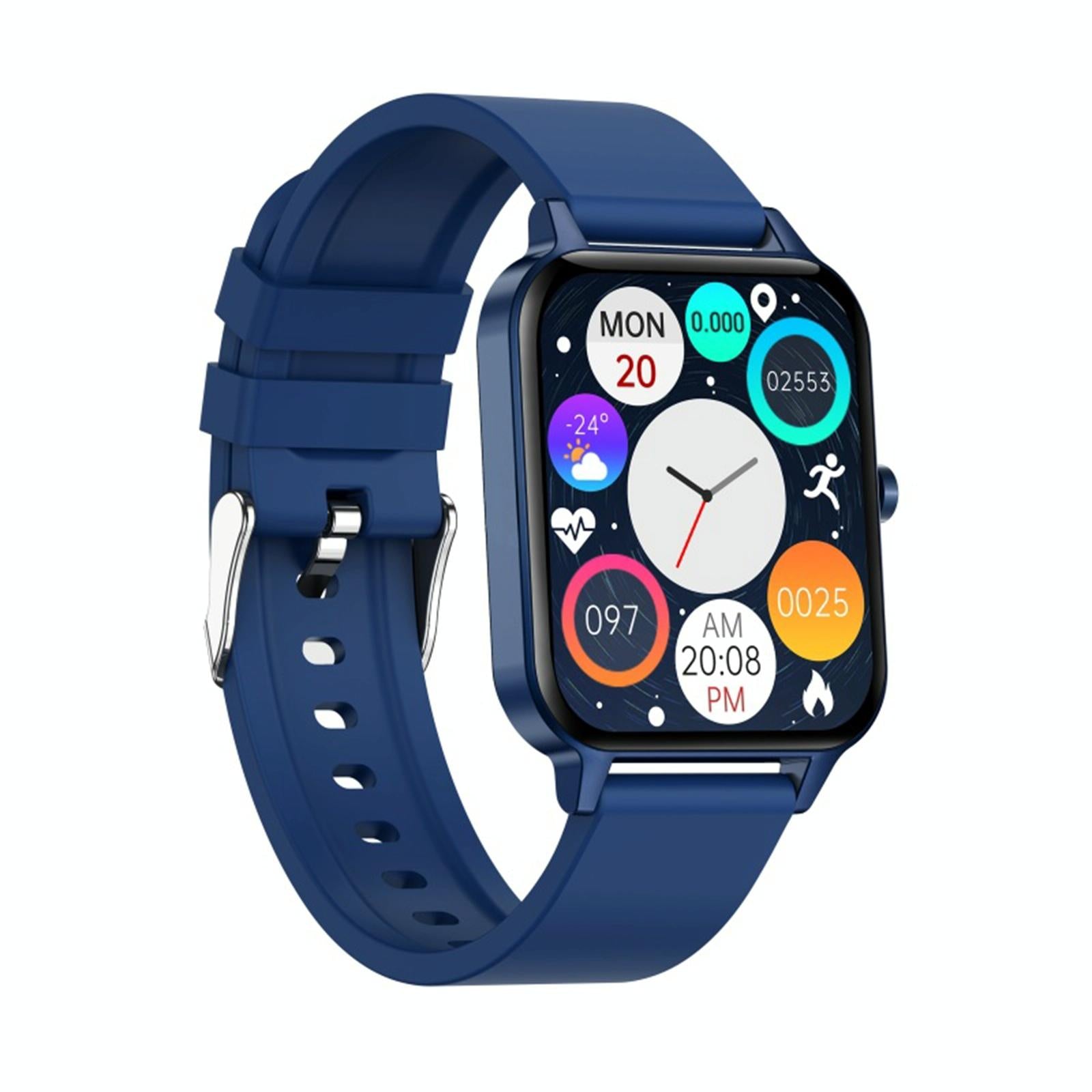 1.69 Inch Ips Touch Screen Ip68 Waterproof Smart Watch Support Sleep Monitoring / Heart Rate Monitoring / Bluetooth Call / Body Temperature Monitoring - Blue 12