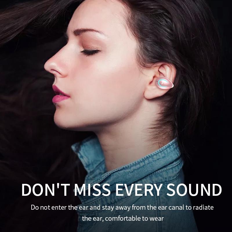 Ultra-light Wireless Earphone with Mic - Bluetooth 5.0 - Ear Clip - Stereo - Black 4