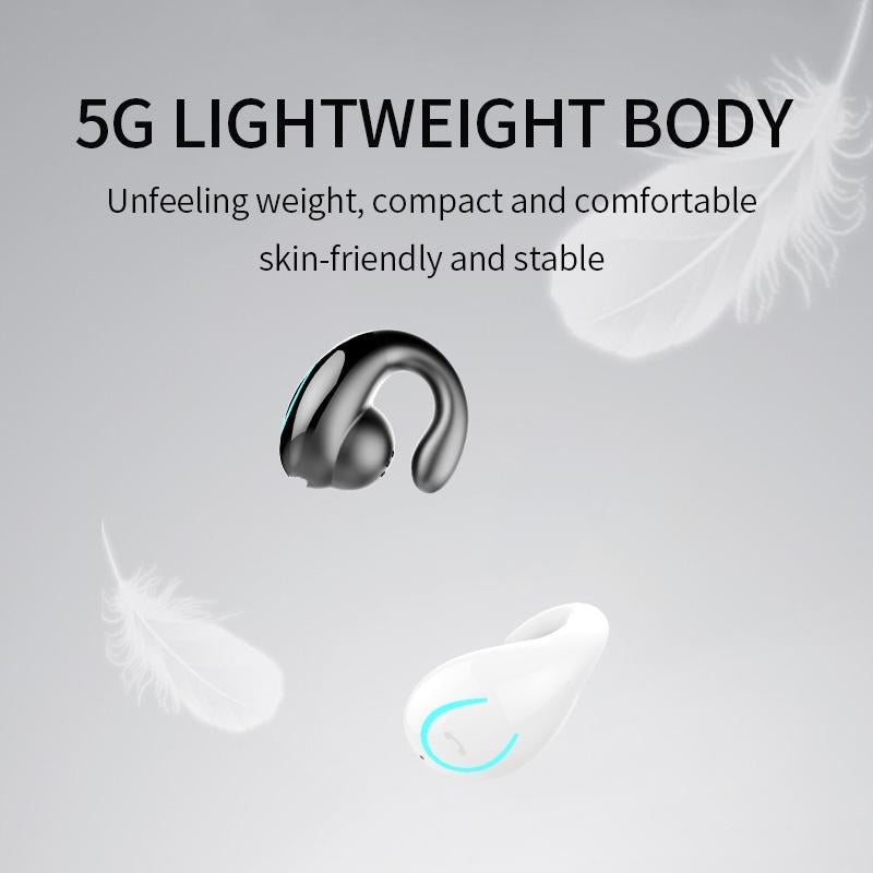 Ultra-light Wireless Earphone with Mic - Bluetooth 5.0 - Ear Clip - Stereo - Black 9