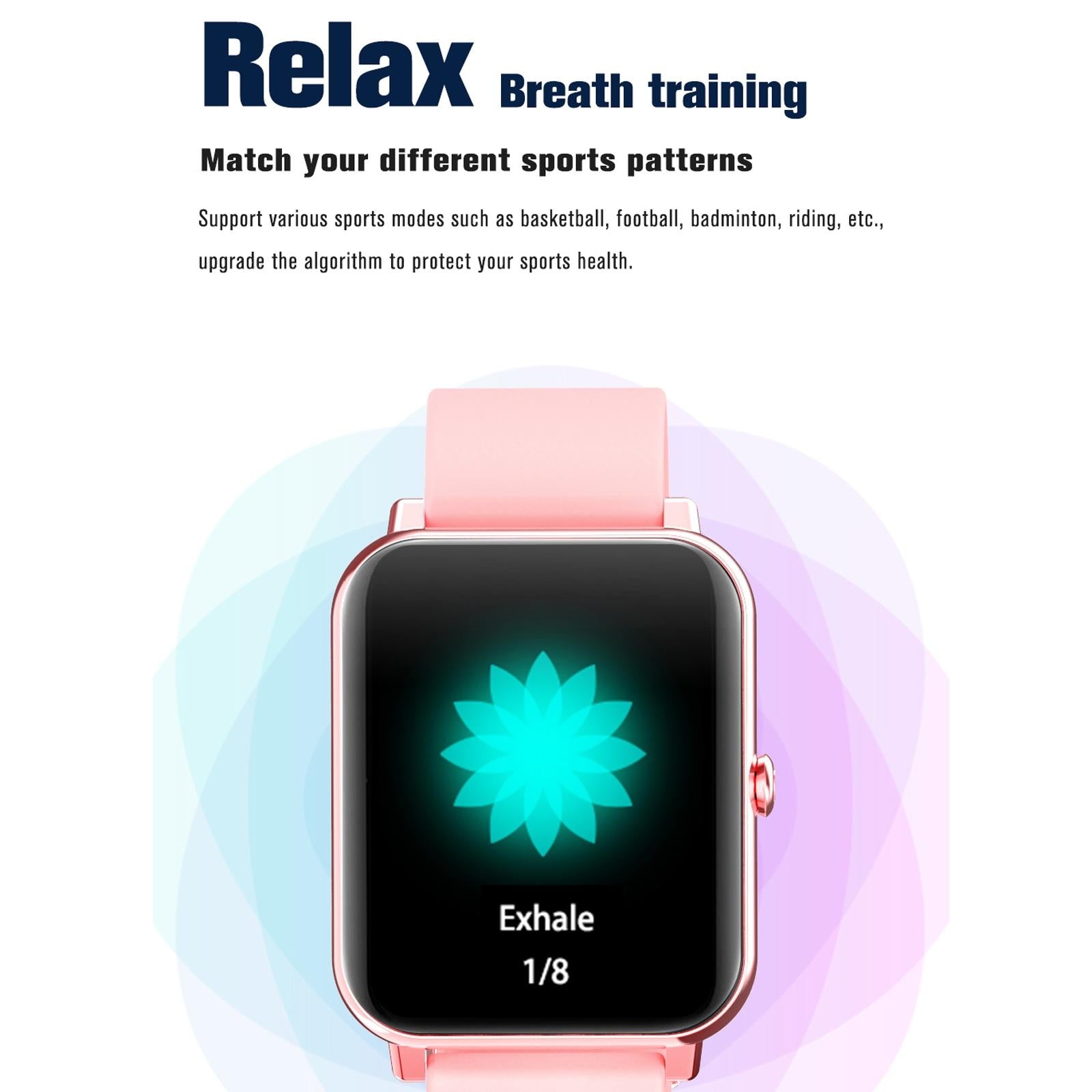 1.69 Inch Tft Screen Ip67 Waterproof Smart Watch Support Body Temperature Monitoring / Sleep Monitoring / Heart Rate Monitoring / Incoming Call Reminder - Pink 5