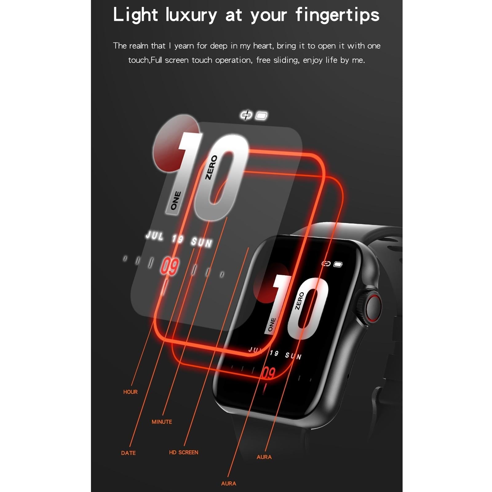 1.6 Inch Waterproof Smart Watch With Ips Colour Screen Sport Sleep Heart Rate Monitoring - Grey 13