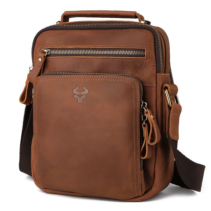 Leather Men Shoulder Bag Mh573 - Brown 10