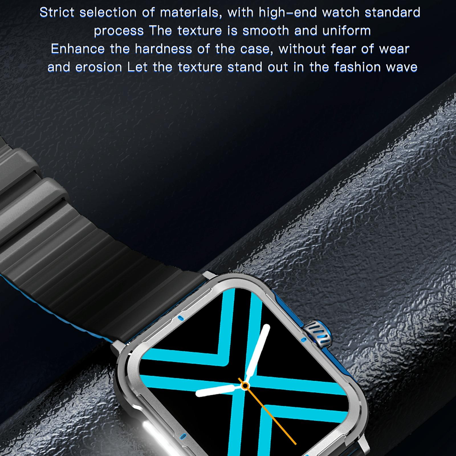 1.9 Inch Tft Square Screen Smart Watch Supports Blood Pressure Monitoring - Silver 8
