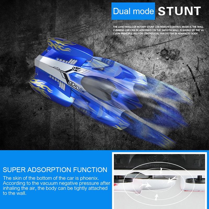 360 Degree Rotating Rc Car with Led Lights - Wall Climber 8