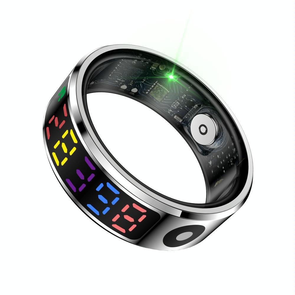 Smart Ring Heart Rate Blood Oxygen Sleep Sports Size 9 - Silver 4