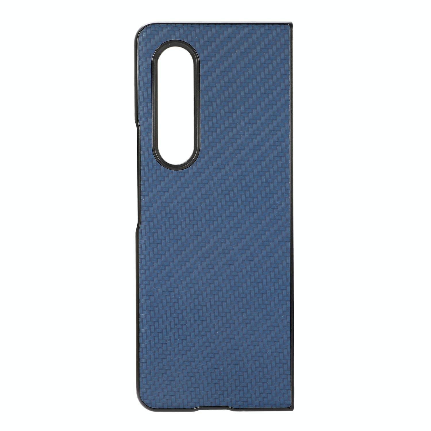 For Samsung Galaxy z Fold4 5G Carbon Fiber Texture Leather Phone Case - Pu Material - Blue 4