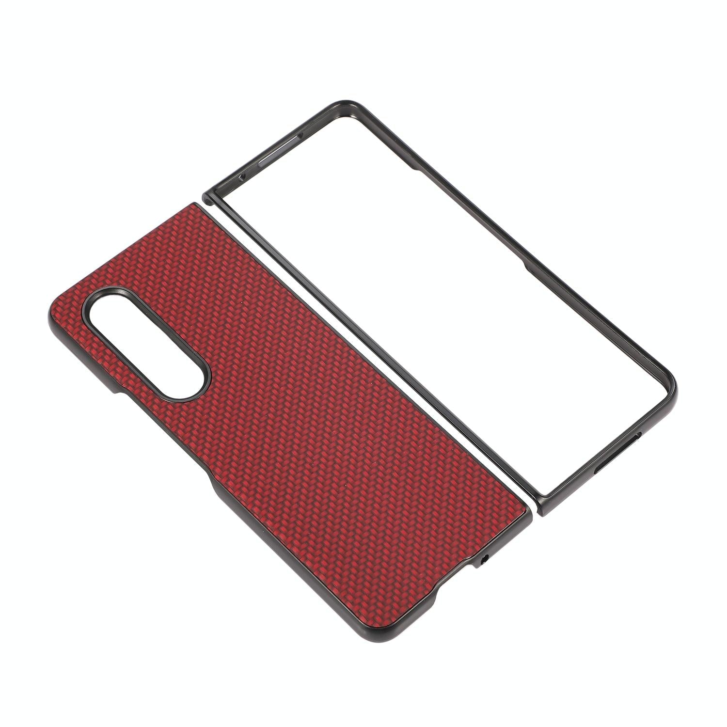 For Samsung Galaxy z Fold4 5G Carbon Fiber Texture Leather Phone Case - Pu Material - Blue 9