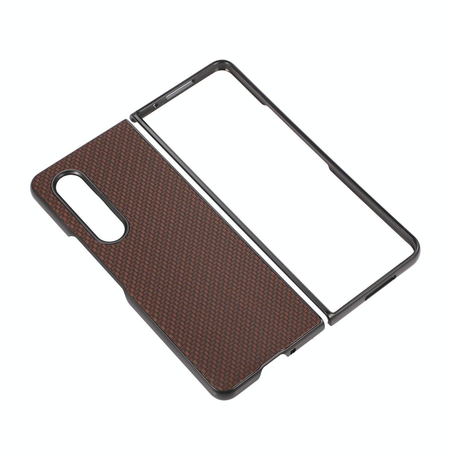 For Samsung Galaxy z Fold4 5G Carbon Fiber Texture Leather Phone Case - Pu Material - Blue 14