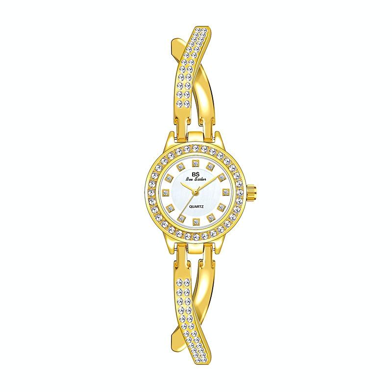Women Butterfly Cross Diamond Bracelet Watch - Full - Rose Gold 12