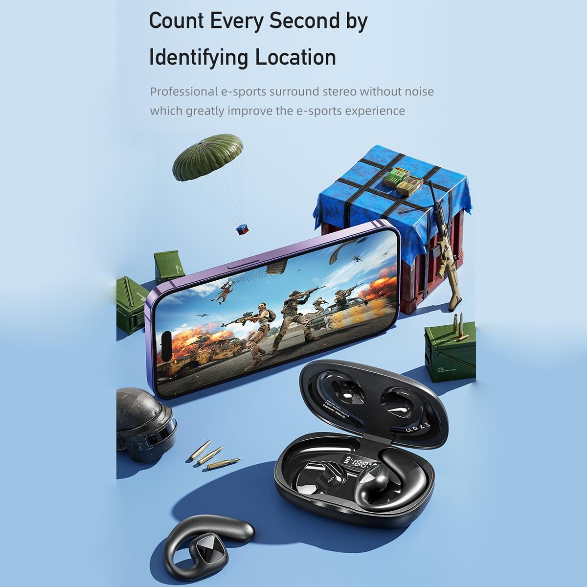 Wireless Tws Bluetooth Earbuds with Air Conduction Technology - Purple 5