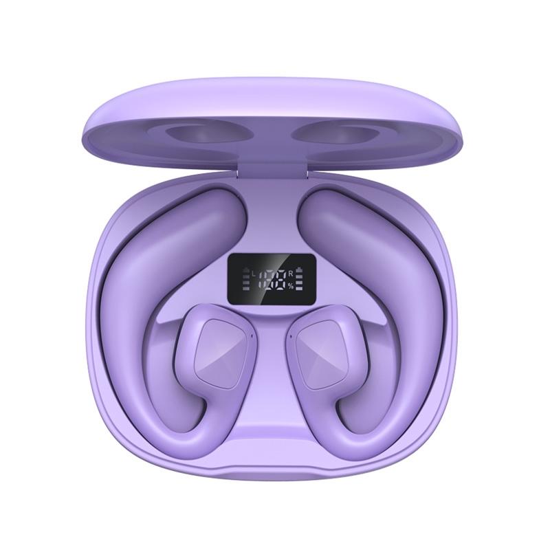 Wireless Tws Bluetooth Earbuds with Air Conduction Technology - Purple 8