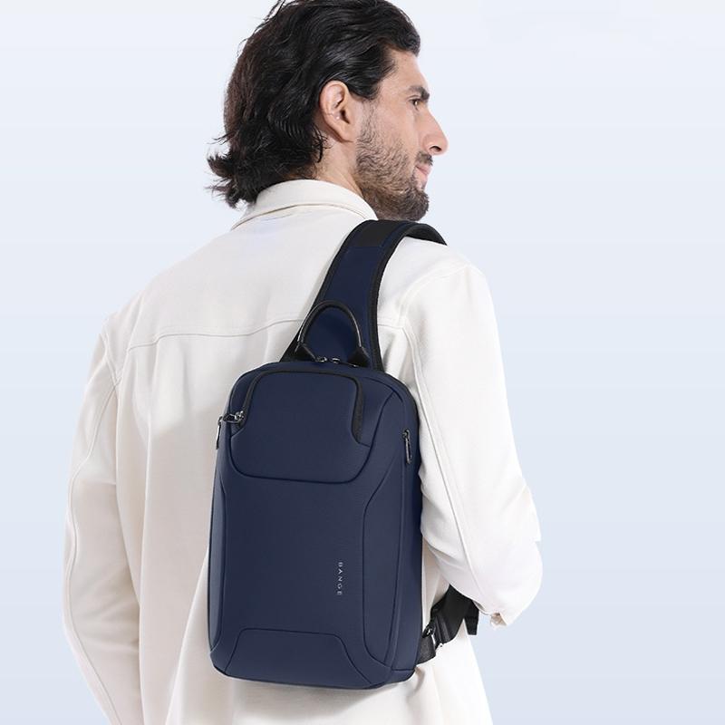 Men Chest Bag Business Shoulder Crossbody Bag - Grey 9