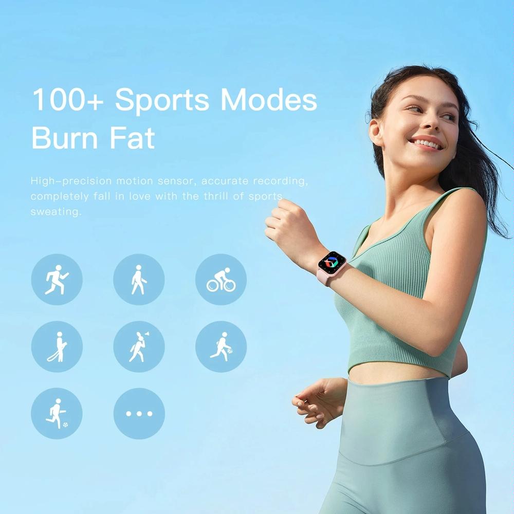 1.83 Inch Touch Screen Ai Voice Heart Rate / Blood Oxygen / Blood Pressure / Sleep Monitoring Bluetooth Smartwatch - Pink 5