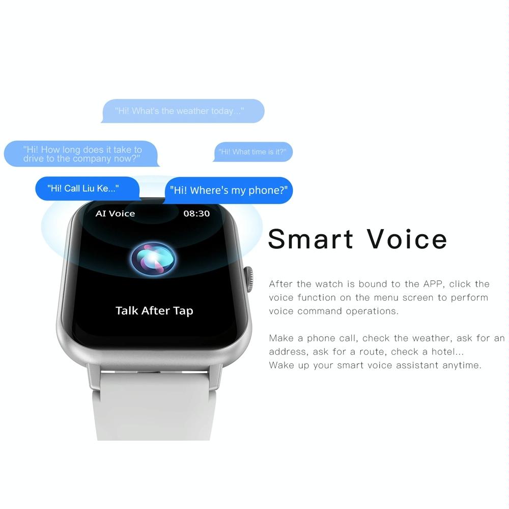 1.83 Inch Touch Screen Ai Voice Heart Rate / Blood Oxygen / Blood Pressure / Sleep Monitoring Bluetooth Smartwatch - Pink 8
