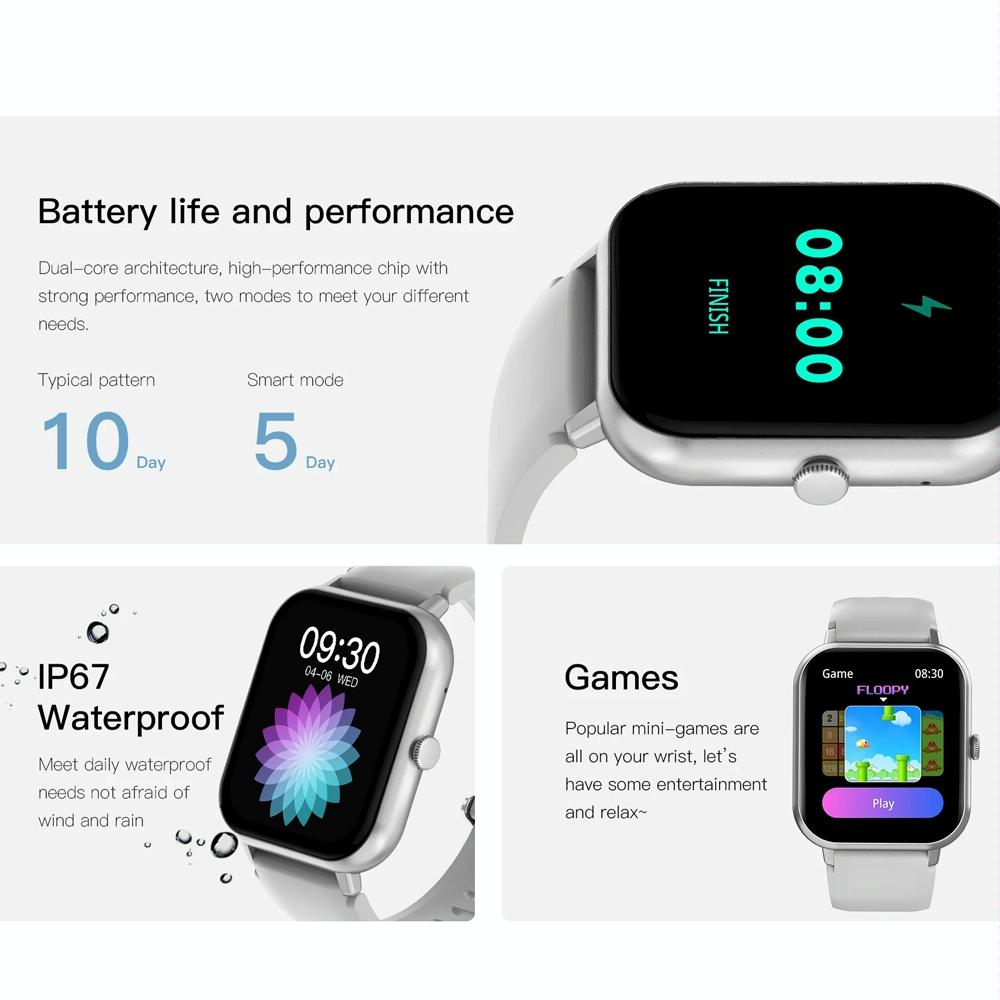 1.83 Inch Touch Screen Ai Voice Heart Rate / Blood Oxygen / Blood Pressure / Sleep Monitoring Bluetooth Smartwatch - Pink 10