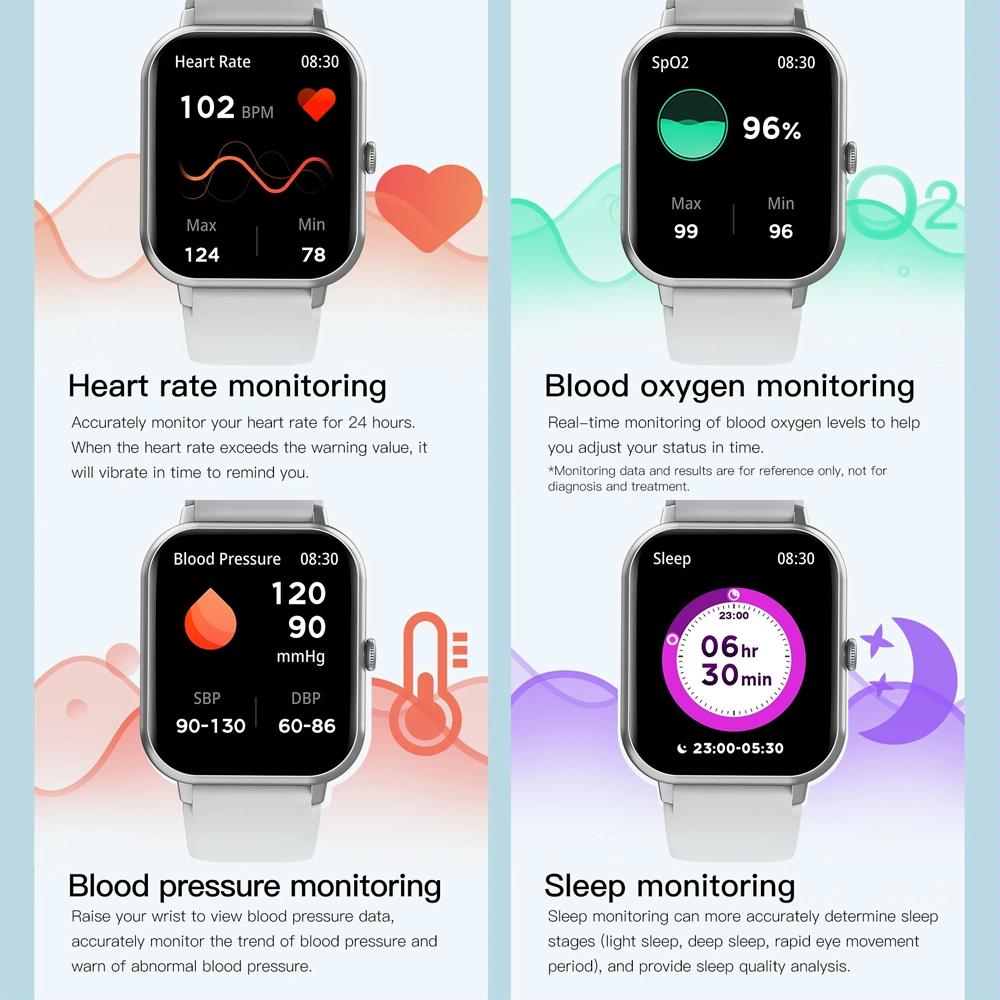 1.83 Inch Touch Screen Ai Voice Heart Rate / Blood Oxygen / Blood Pressure / Sleep Monitoring Bluetooth Smartwatch - Pink 12