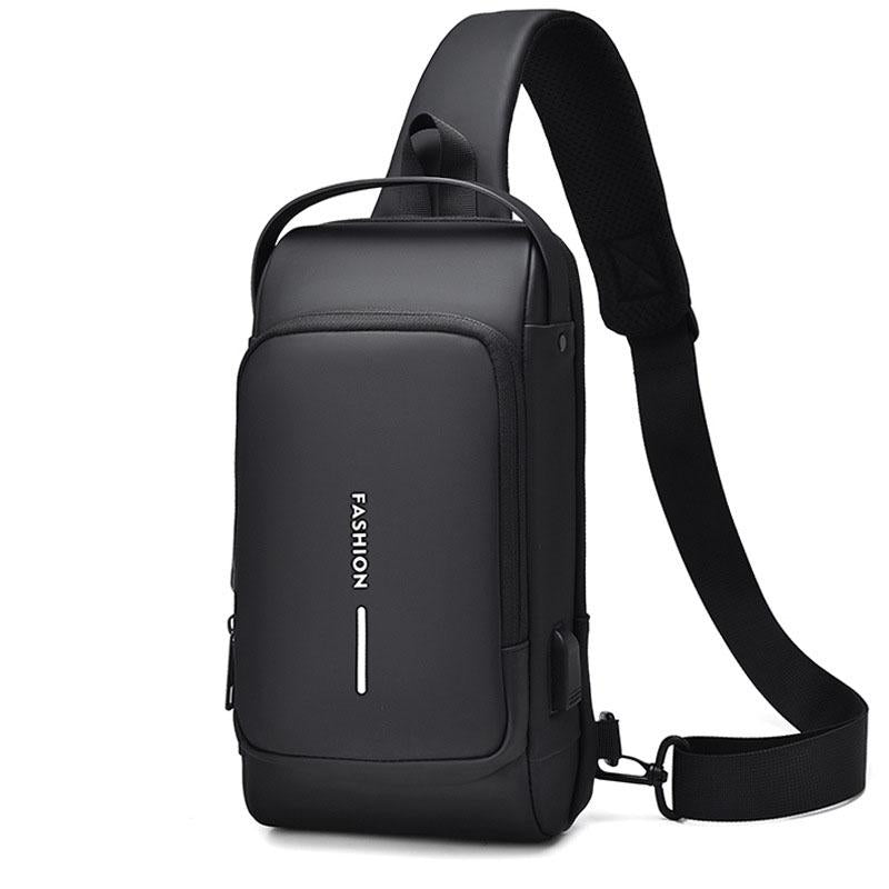 Waterproof Usb Crossbody Backpack For Sports - Gray Gold 11