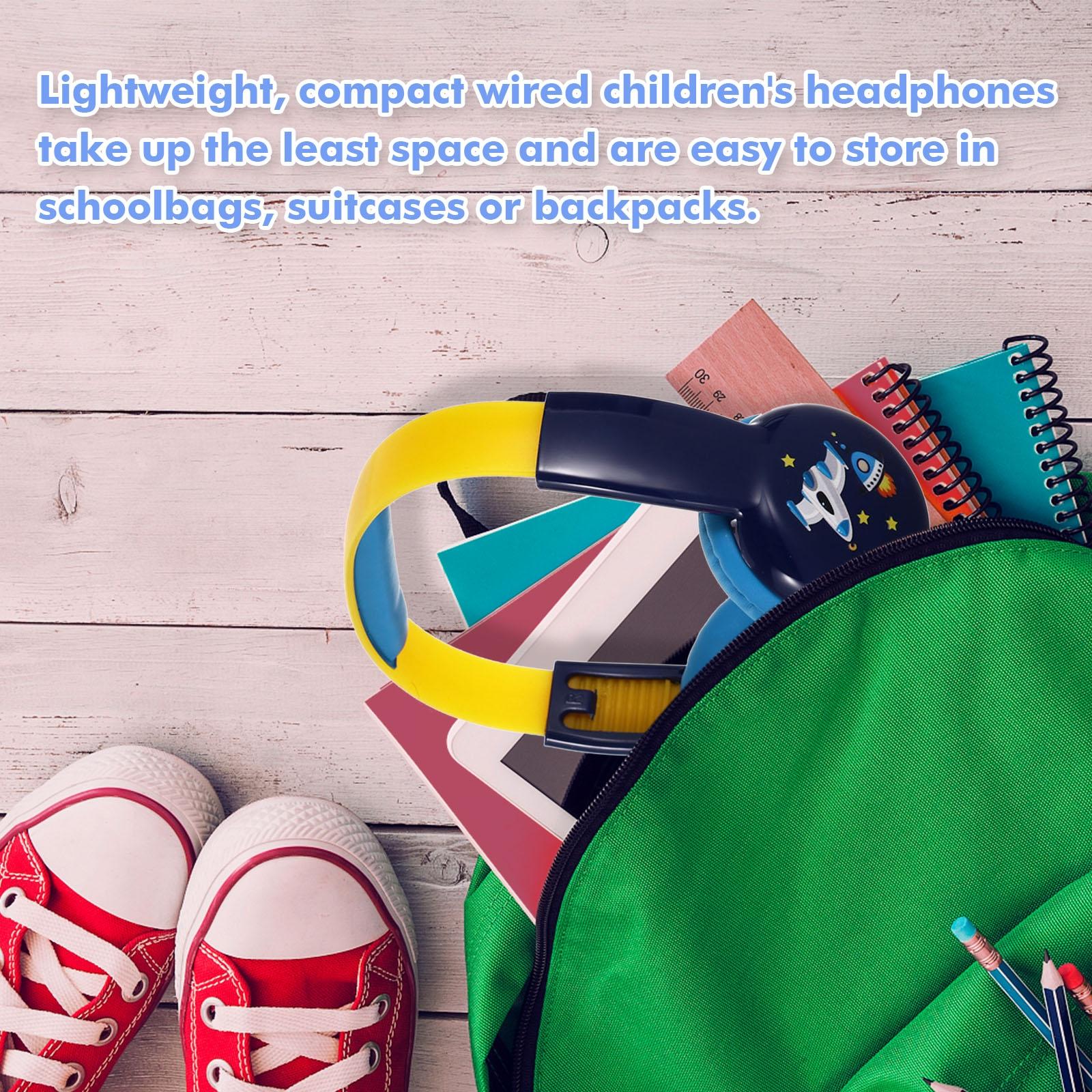 Portable Children'S Wired Headphones - Blue Red 7