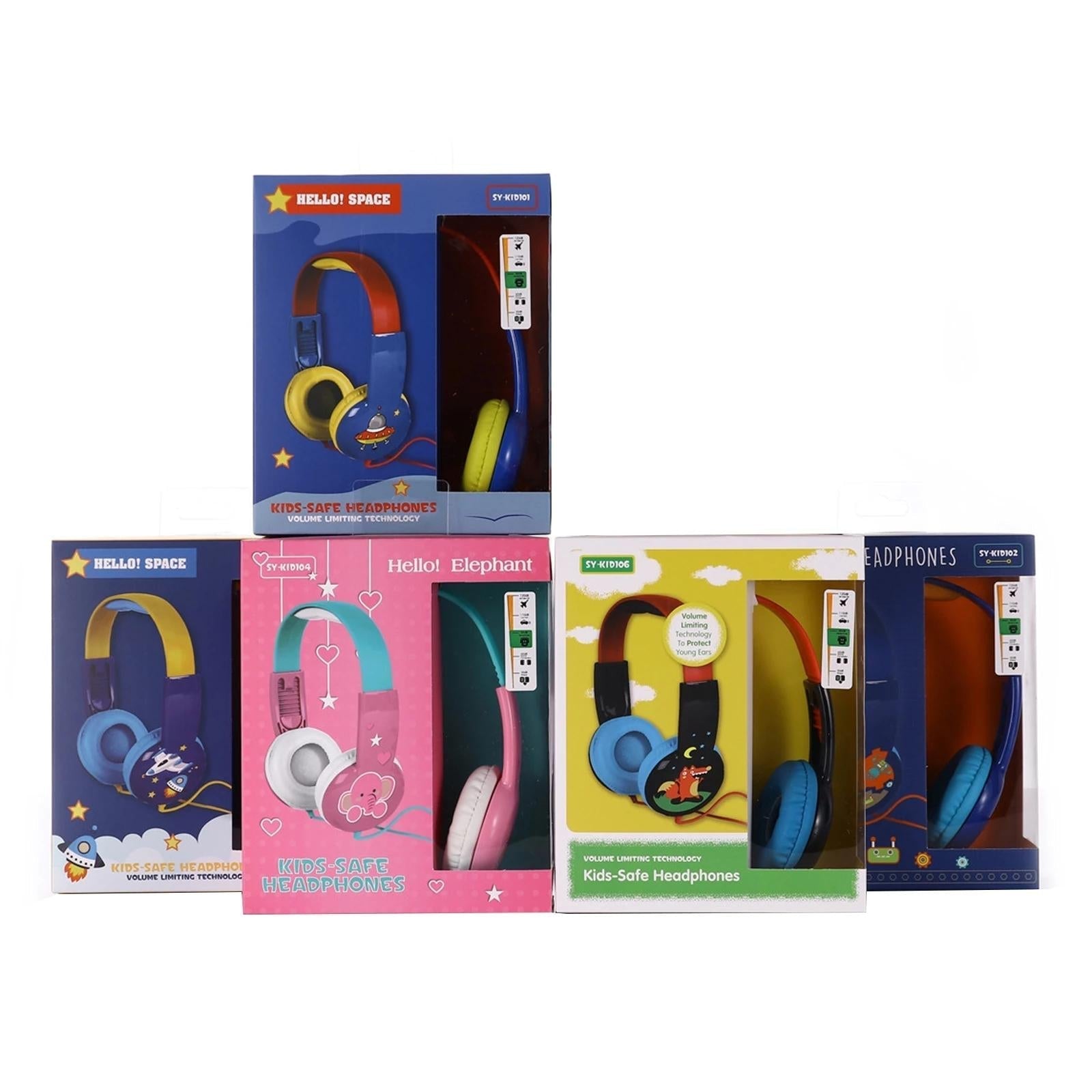 Portable Children'S Wired Headphones - Blue Red 9