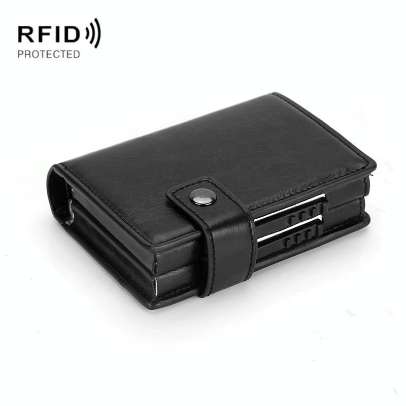 Secure Dual Card Wallet with Rfid Blocking - Mad Horse Matte Brown 4